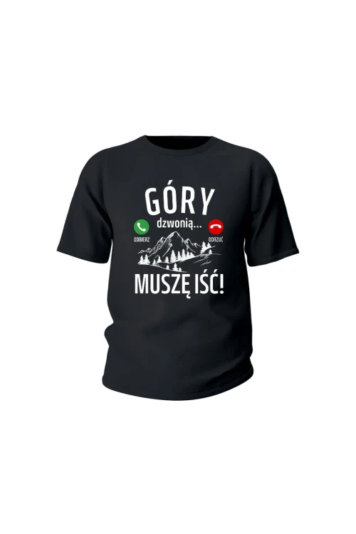 Koszulka dziecięca Góry dzwonią muszę iść - czarna