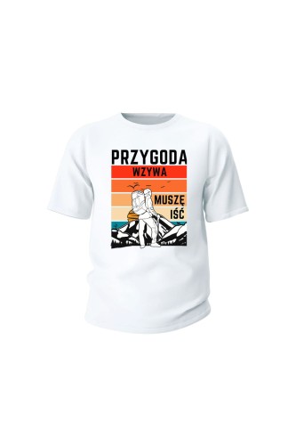 Koszulka dziecięca Przygoda wzywa muszę iść - biała