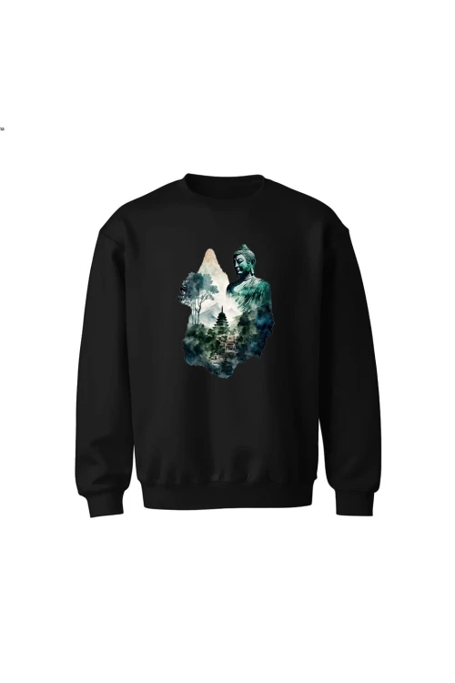 Bluza dziecięca bez kaptura Buddyzm - czarna
