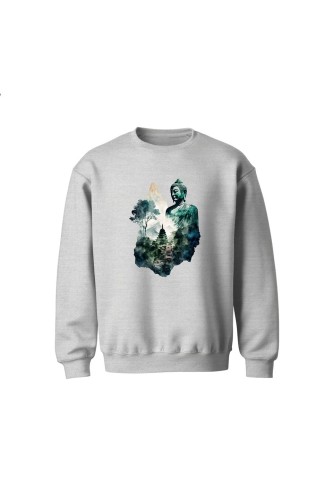 Bluza dziecięca bez kaptura Buddyzm - szara