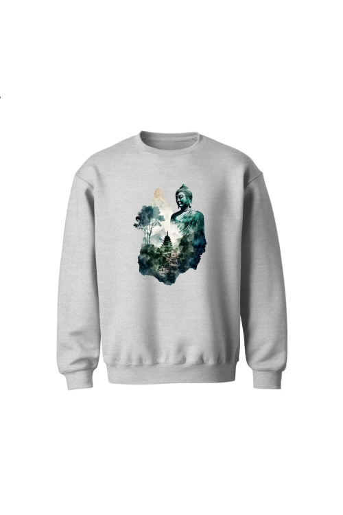 Bluza dziecięca bez kaptura Buddyzm - szara