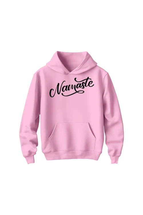 Bluza dziecięca z kapturem Namaste Napis - różowa
