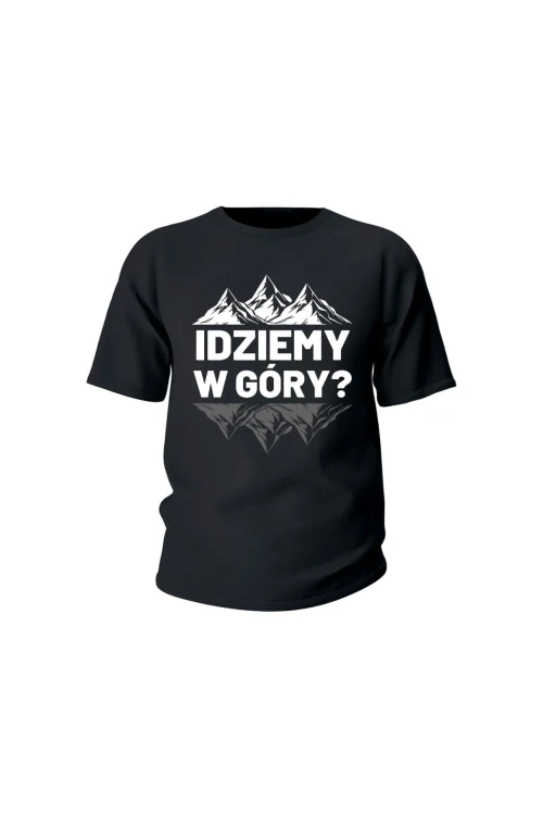 Koszulka dziecięca Idziemy w góry - czarna