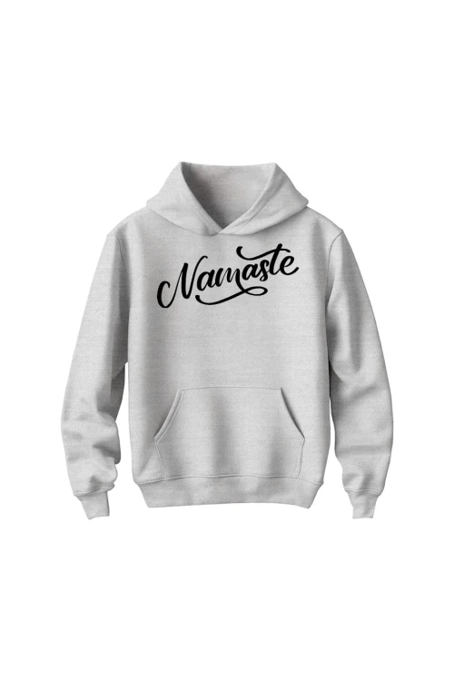 Bluza dziecięca z kapturem Namaste Napis - szara