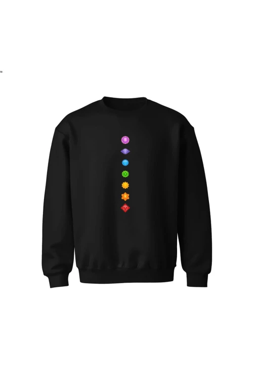 Bluza dziecięca bez kaptura Czakry - czarna
