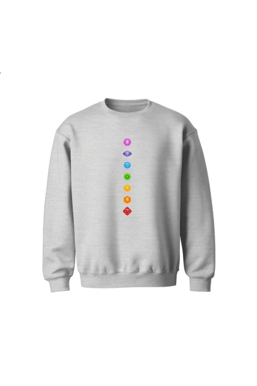 Bluza dziecięca bez kaptura Czakry - szara