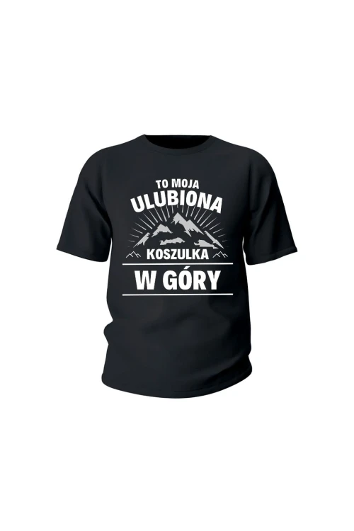 Koszulka dziecięca To moja ulubiona koszulka w góry - czarna