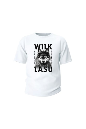 Koszulka dziecięca Wilk z lasu - biała