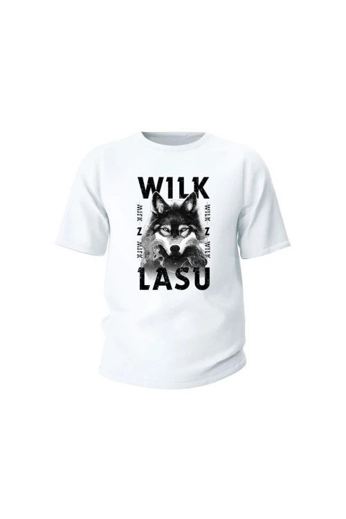 Koszulka dziecięca Wilk z lasu - biała