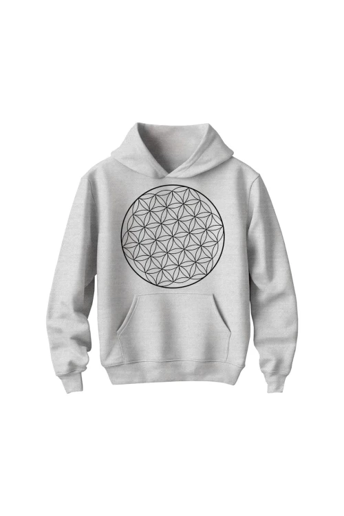 Bluza dziecięca z kapturem Kwiat życia - szara