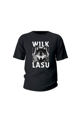 Koszulka dziecięca Wilk z lasu - czarna