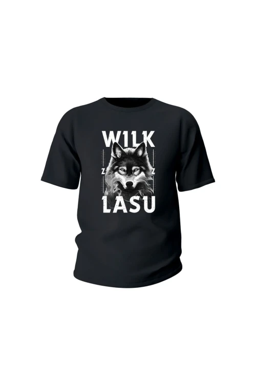 Koszulka dziecięca Wilk z lasu - czarna