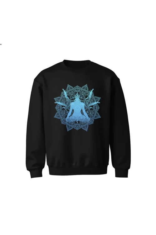 Bluza dziecięca bez kaptura Medytacja Mandala - czarna