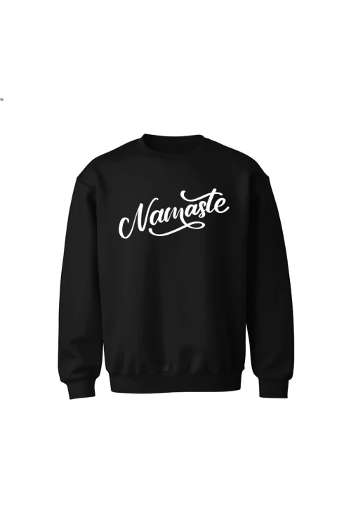 Bluza dziecięca bez kaptura Namaste Napis - czarna