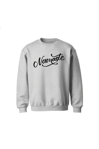 Bluza dziecięca bez kaptura Namaste Napis - szara