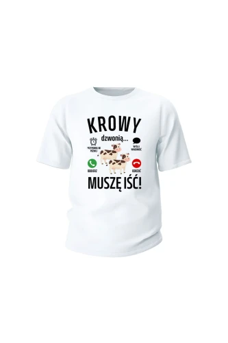 Koszulka dziecięca Krowy dzwonią muszę iść