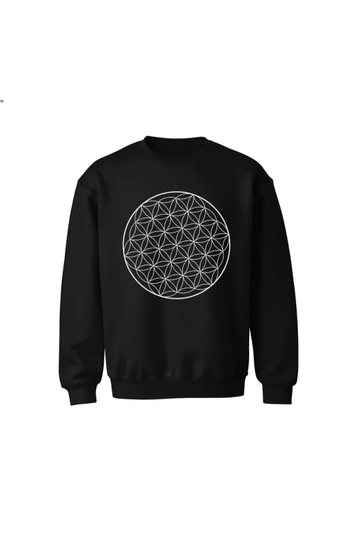 Bluza dziecięca bez kaptura Kwiat życia - czarna