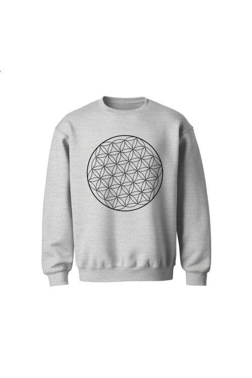 Bluza dziecięca bez kaptura Kwiat życia - szara