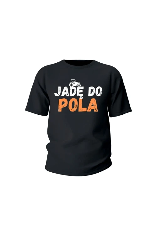 Koszulka dziecięca Jadę do pola - czarna