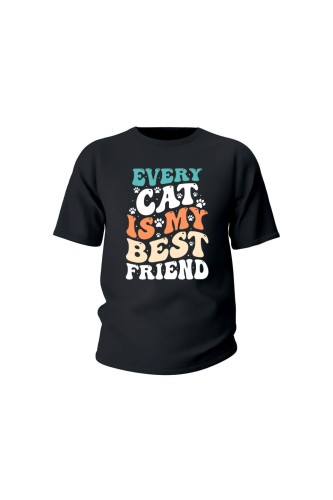Koszulka dziecięca Every Cat is My Best Friend - czarna