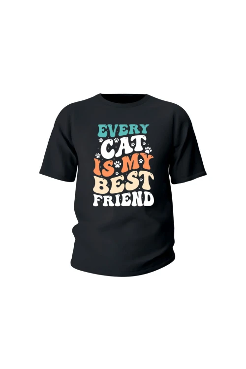 Koszulka dziecięca Every Cat is My Best Friend - czarna