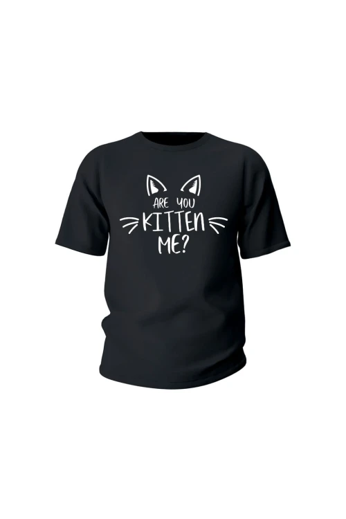 Koszulka dziecięca Are you kitten me? - czarna