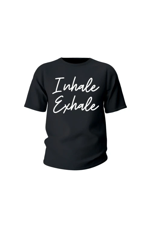 Koszulka dziecięca Inhale Exhale - czarna