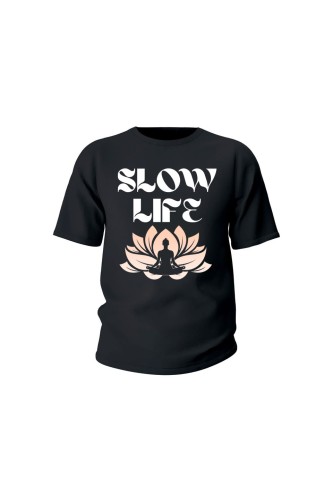 Koszulka dziecięca Slow life - czarna