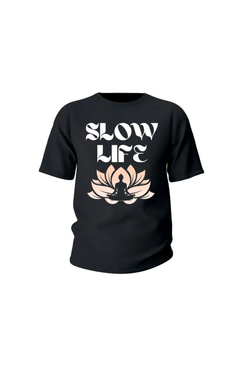 Koszulka dziecięca Slow life - czarna