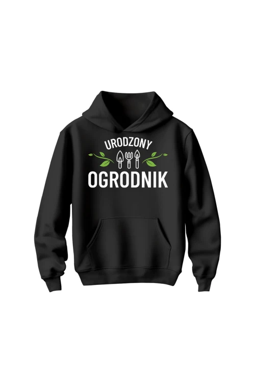 Bluza dziecięca z kapturem Urodzony ogrodnik - czarna