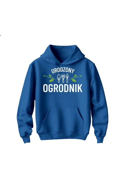 Bluza dziecięca z kapturem Urodzony ogrodnik - niebieska