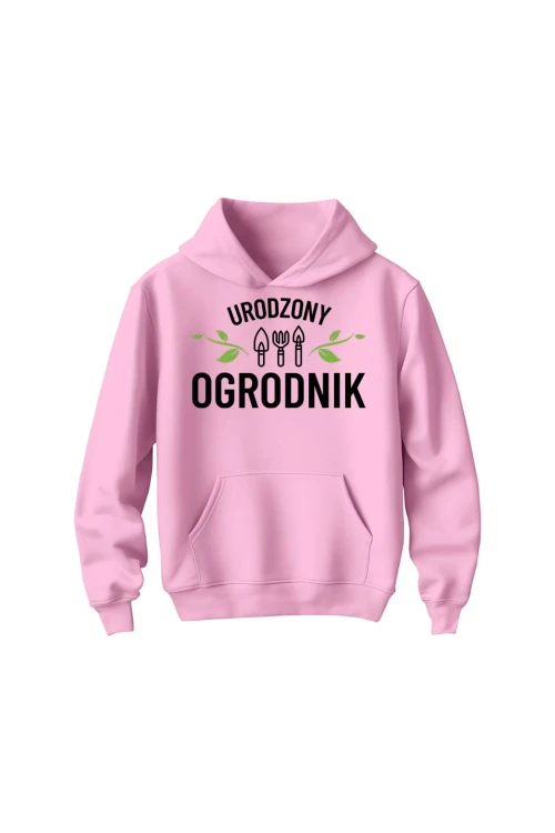 Bluza dziecięca z kapturem Urodzony ogrodnik - różowa