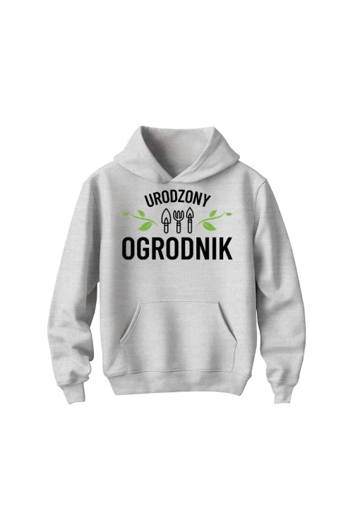Bluza dziecięca z kapturem Urodzony ogrodnik - szara