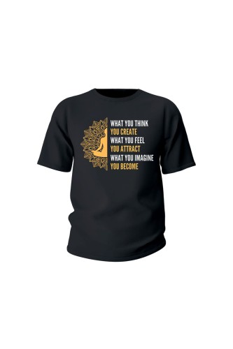 Koszulka dziecięca What you think you create - czarna