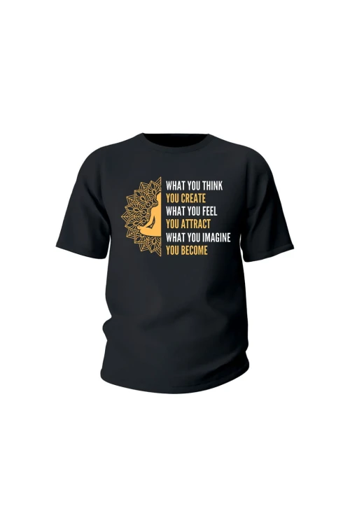 Koszulka dziecięca What you think you create - czarna