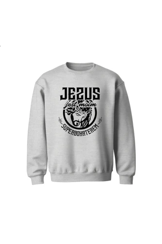 Bluza dziecięca bez kaptura Jezus jest moim superbohaterem