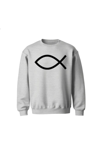 Bluza dziecięca bez kaptura Symbol Ryby chrześcijański