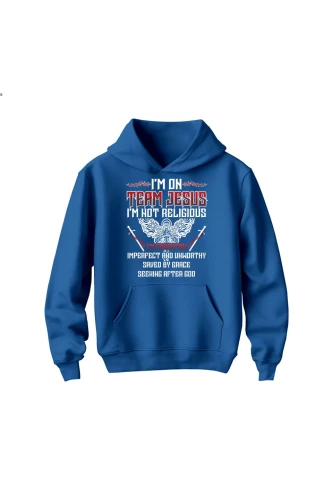 Bluza dziecięca z kapturem I'm on team Jesus