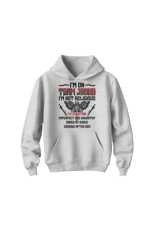 Bluza dziecięca z kapturem I'm on team Jesus - szara
