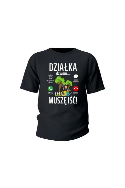 Koszulka dziecięca Działka dzwoni muszę iść - czarna
