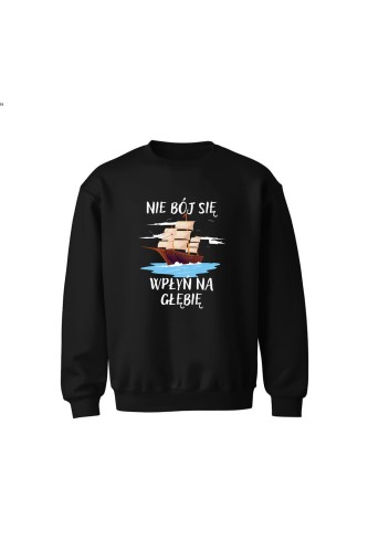 Bluza dziecięca bez kaptura Nie Bój się Wpłyń na Głębie - czarna