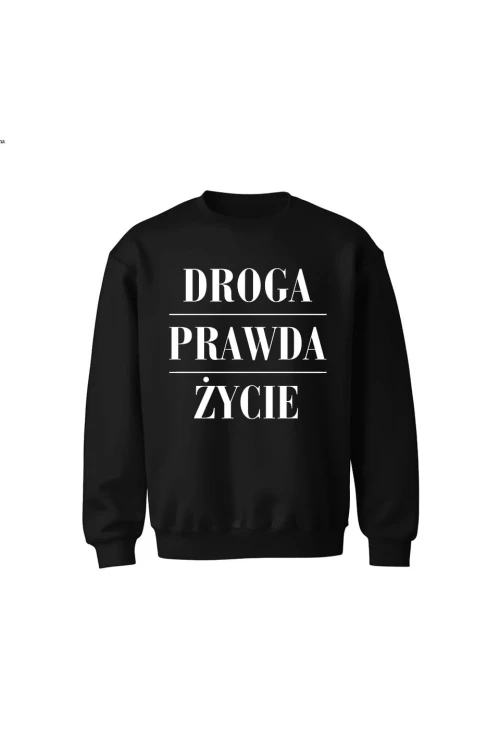 Bluza dziecięca bez kaptura Droga prawda życie - czarna