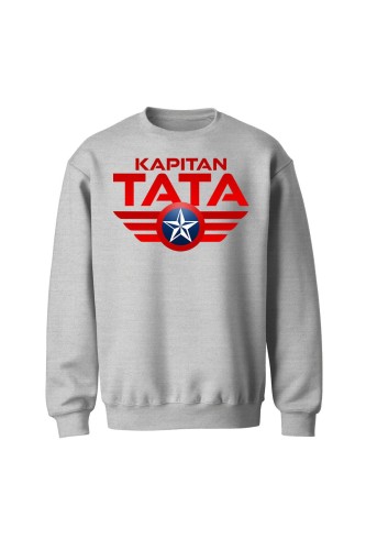 Bluza męska bez kaptura Kapitan Tata - szara
