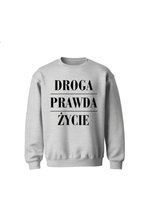 Bluza dziecięca bez kaptura Droga prawda życie - szara
