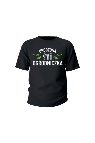 Koszulka dziecięca Urodzona ogrodniczka - czarna