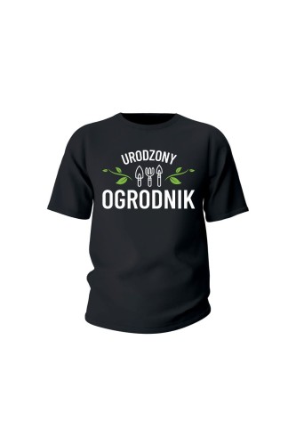 Koszulka dziecięca Urodzony ogrodnik - czarna