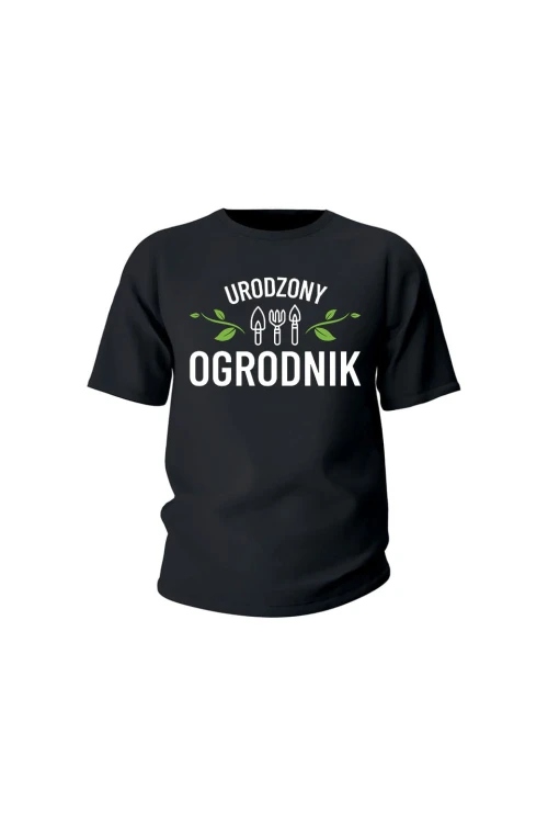 Koszulka dziecięca Urodzony ogrodnik - czarna