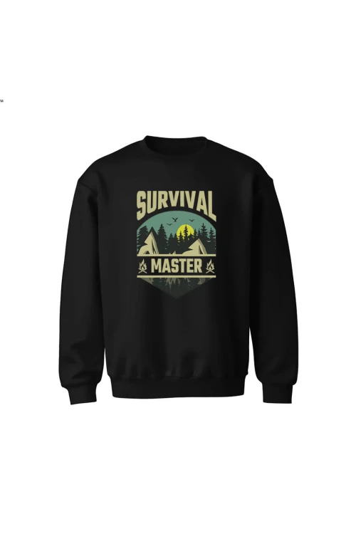 Bluza dziecięca bez kaptura Survival Master - czarna