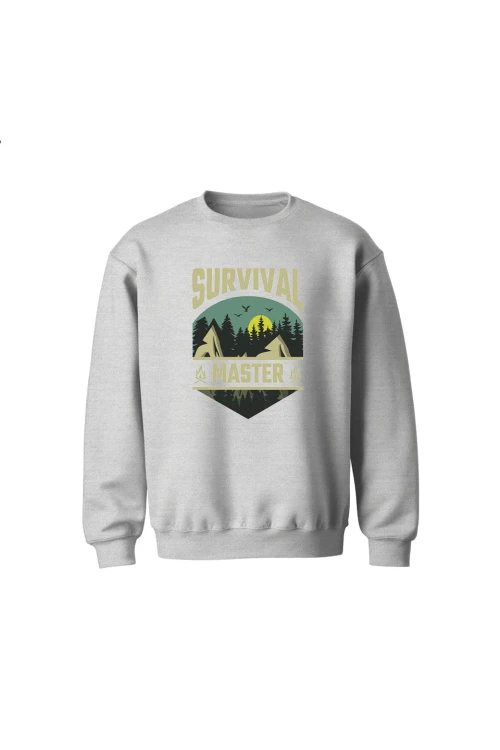 Bluza dziecięca bez kaptura Survival Master - szara