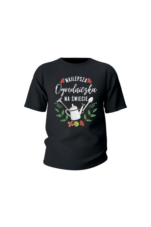 Koszulka dziecięca Najlepsza ogrodniczka na świecie - czarna